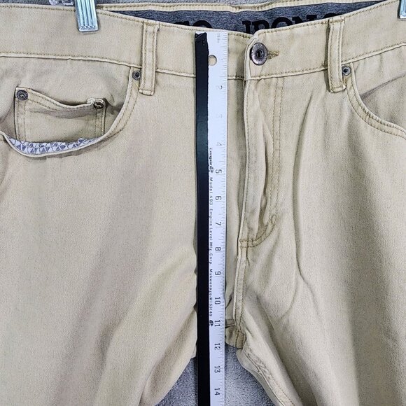 Mens Beige Iron Co. Denim Jeans Straight Leg Cotton Spandex Stretch Size 36x30 - Picture 6 of 11
